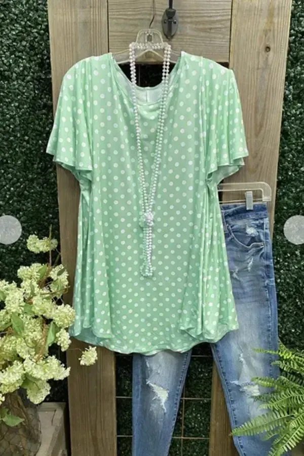 Casual Polka Dot Print T-shirt